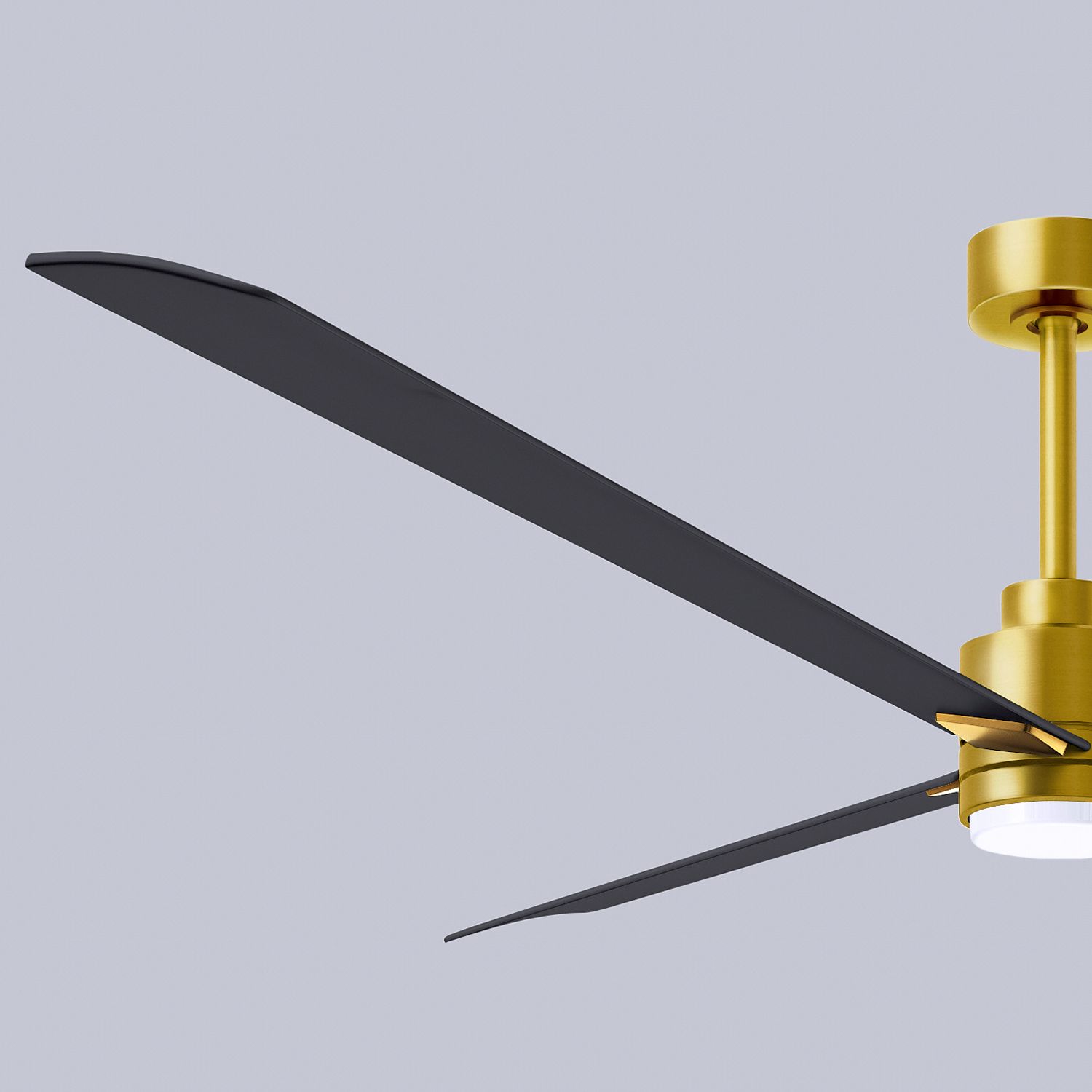 72" Matthews Alessandra Damp LED Black Brass Ceiling Fan with Remote