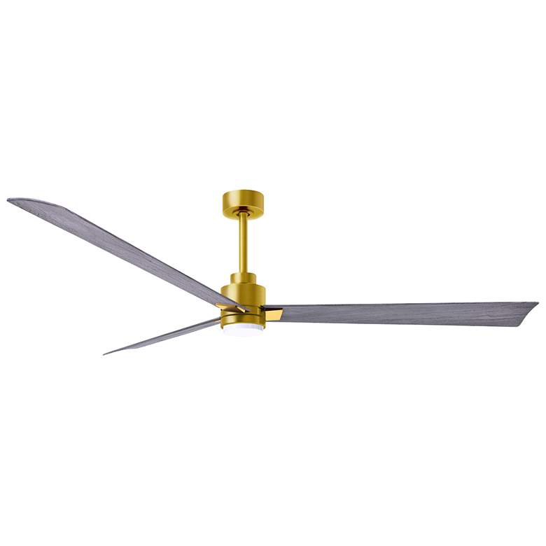 Image 1 72" Matthews Alessandra Damp LED Brass Barnwood Fan with Remote
