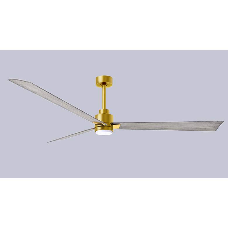 Image 4 72" Matthews Alessandra Damp LED Brass Barnwood Fan with Remote more views