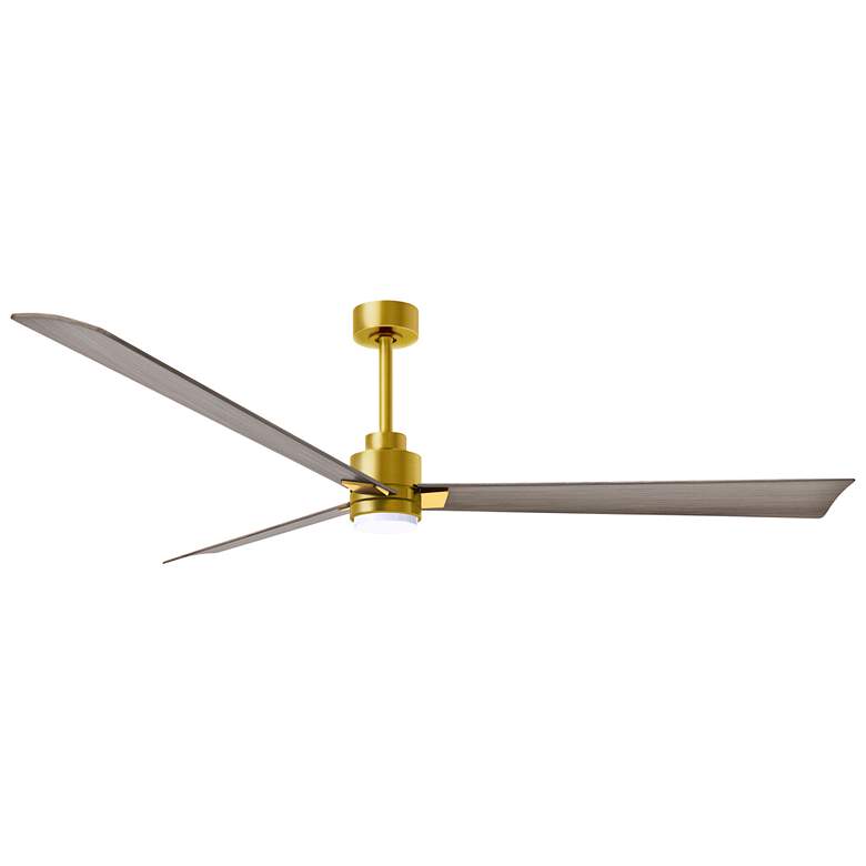 Image 1 72" Matthews Alessandra Damp LED Brass Gray Ceiling Fan with Remote