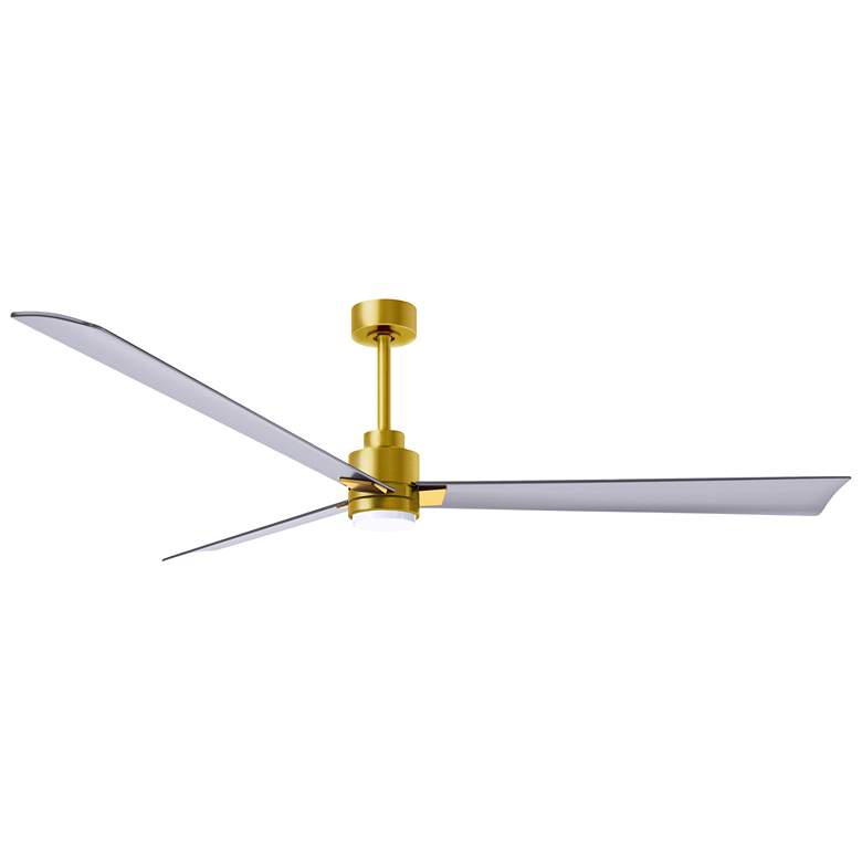Image 1 72 inch Matthews Alessandra Damp LED Nickel Brass Ceiling Fan with Remote