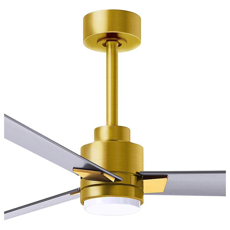 Image 2 72" Matthews Alessandra Damp LED Nickel Brass Ceiling Fan with Remote more views