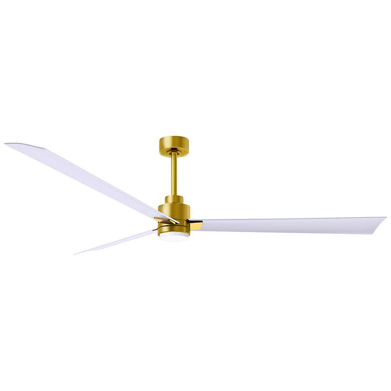 Image 2 72" Matthews Alessandra Damp LED White Brass Ceiling Fan with Remote