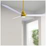 72" Matthews Alessandra Damp LED White Brass Ceiling Fan with Remote