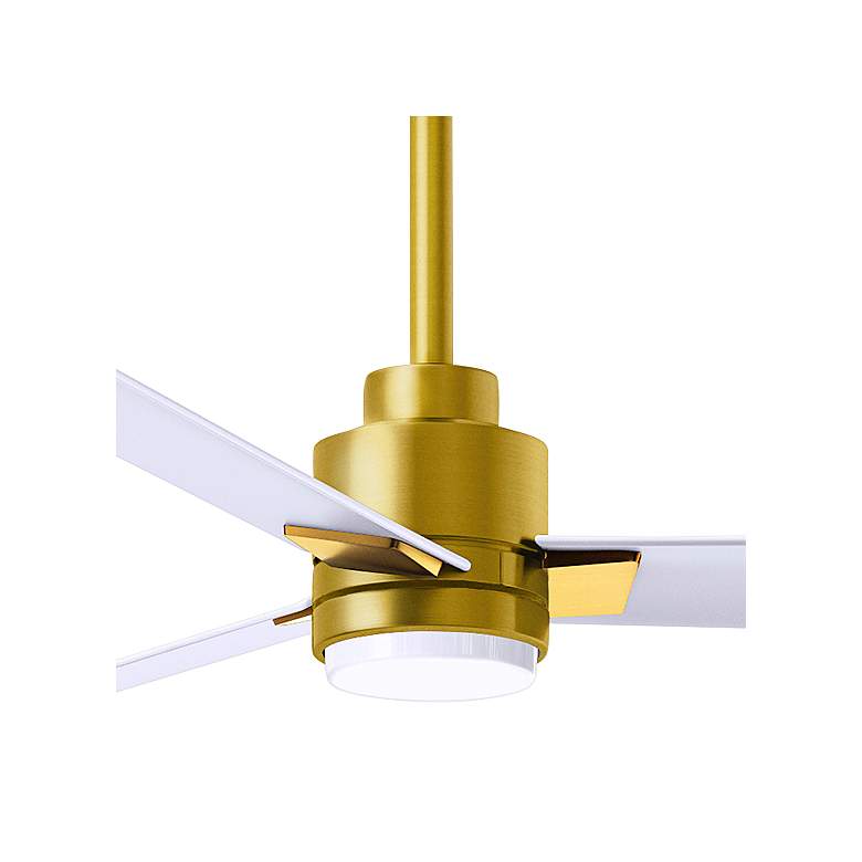Image 3 72" Matthews Alessandra Damp LED White Brass Ceiling Fan with Remote more views