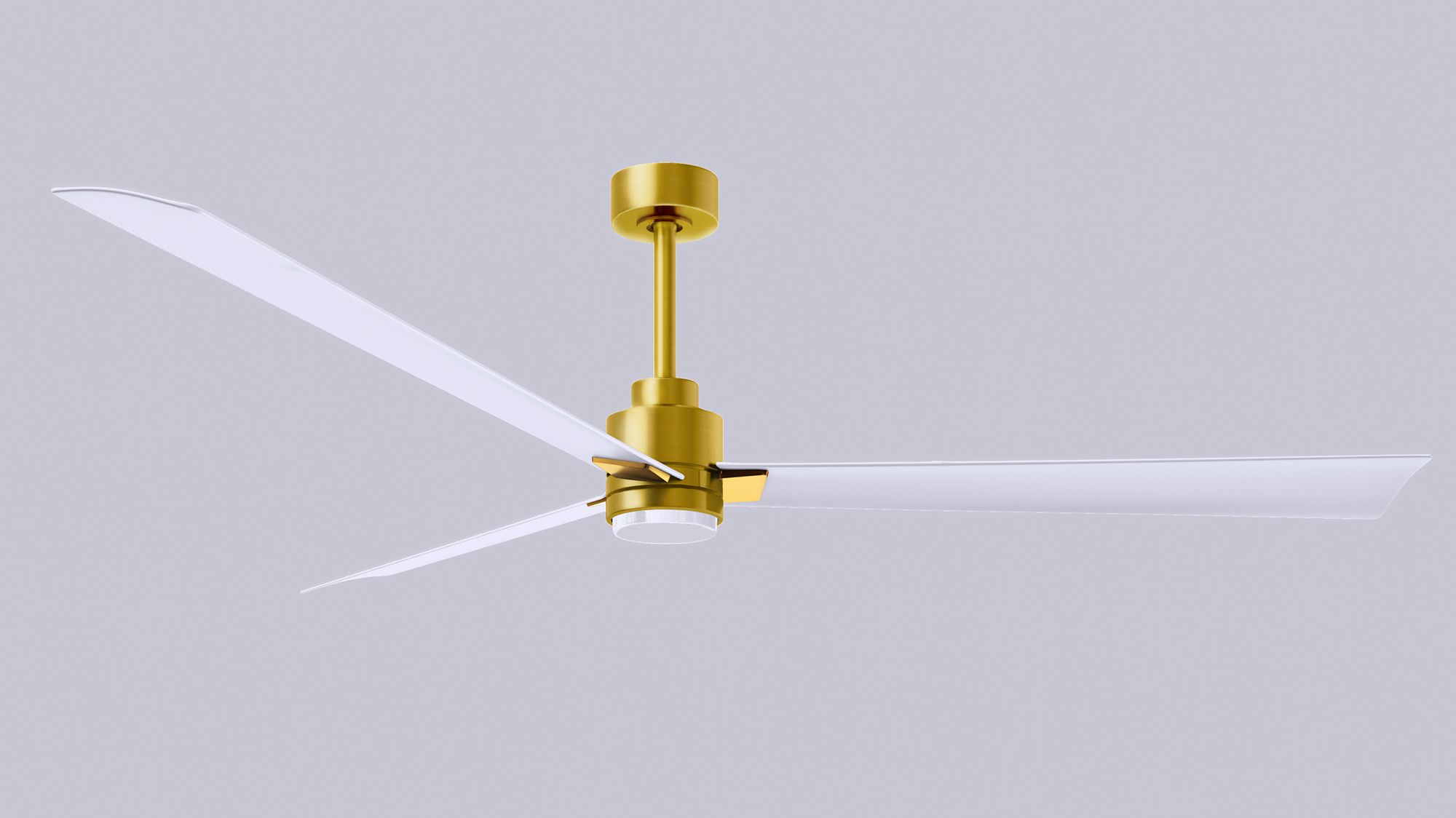 72" Matthews Alessandra Damp LED White Brass Ceiling Fan with Remote