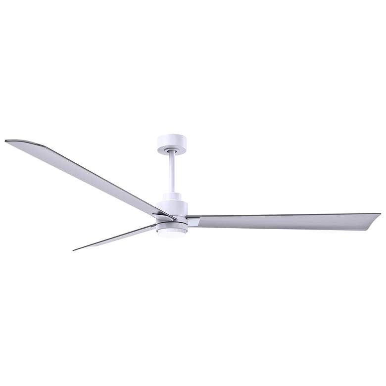 Image 1 72 inch Matthews Alessandra Damp LED White Nickel Ceiling Fan with Remote