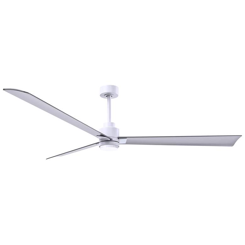 Image 1 72" Matthews Alessandra Damp LED White Nickel Ceiling Fan with Remote