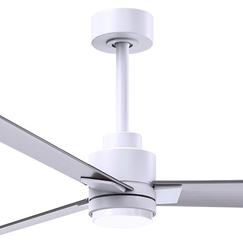 Image 3 72" Matthews Alessandra Damp LED White Nickel Ceiling Fan with Remote more views