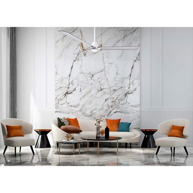 Image 5 72" Matthews Alessandra Damp LED White Nickel Ceiling Fan with Remote more views