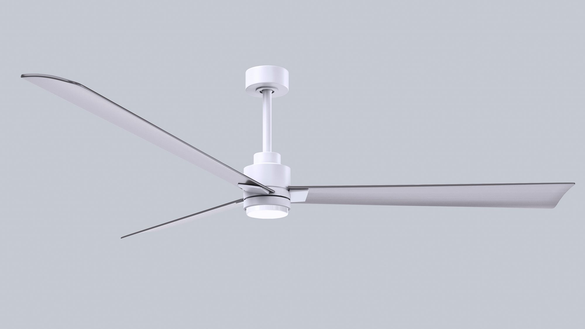 72" Matthews Alessandra Damp LED White Nickel Ceiling Fan with Remote