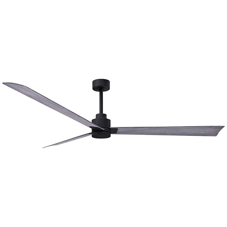 Image 1 72" Matthews Alessandra Matte Black Barnwood Ceiling Fan with Remote