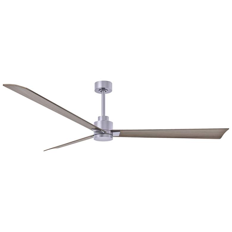 Image 1 72 inch Matthews Alessandra Nickel and Gray Ash Ceiling Fan with Remote