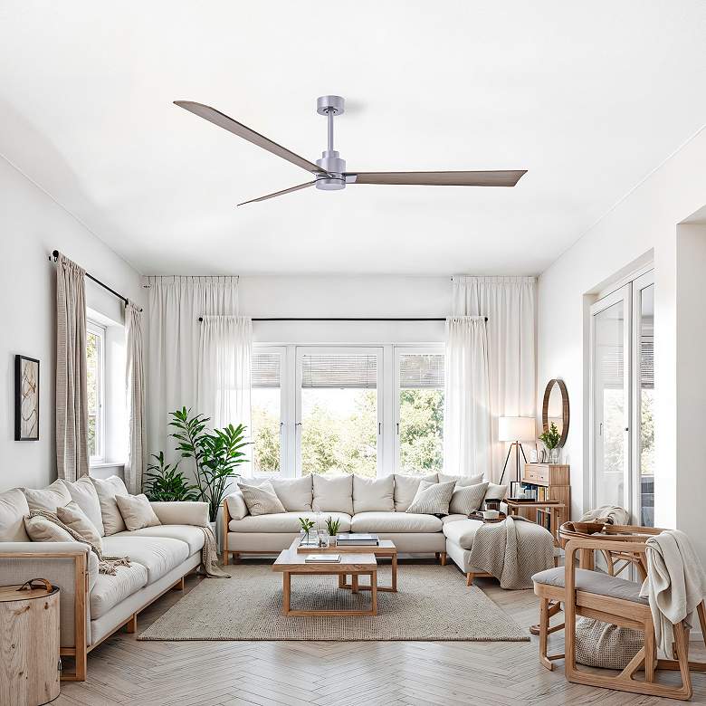 Image 5 72" Matthews Alessandra Nickel and Gray Ash Ceiling Fan with Remote more views
