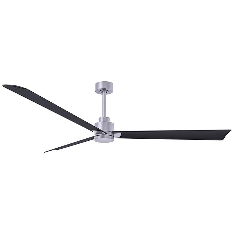 Image 1 72" Matthews Alessandra Nickel and Matte Black Ceiling Fan with Remote