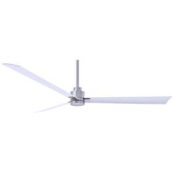 72&quot; Matthews Alessandra Nickel and Matte White Ceiling Fan with Remote