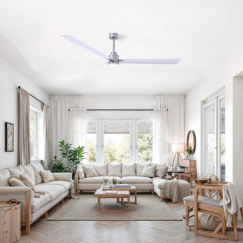 Image 5 72" Matthews Alessandra Nickel and Matte White Ceiling Fan with Remote more views