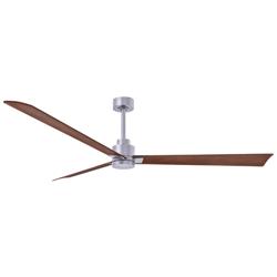 72&quot; Matthews Alessandra Nickel and Walnut Ceiling Fan with Remote