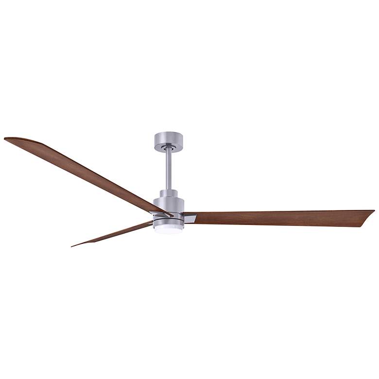 Image 1 72" Matthews Alessandra Nickel Walnut LED Ceiling Fan with Remote