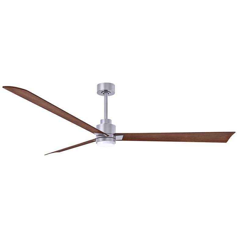 Image 1 72 inch Matthews Alessandra Nickel Walnut LED Ceiling Fan with Remote