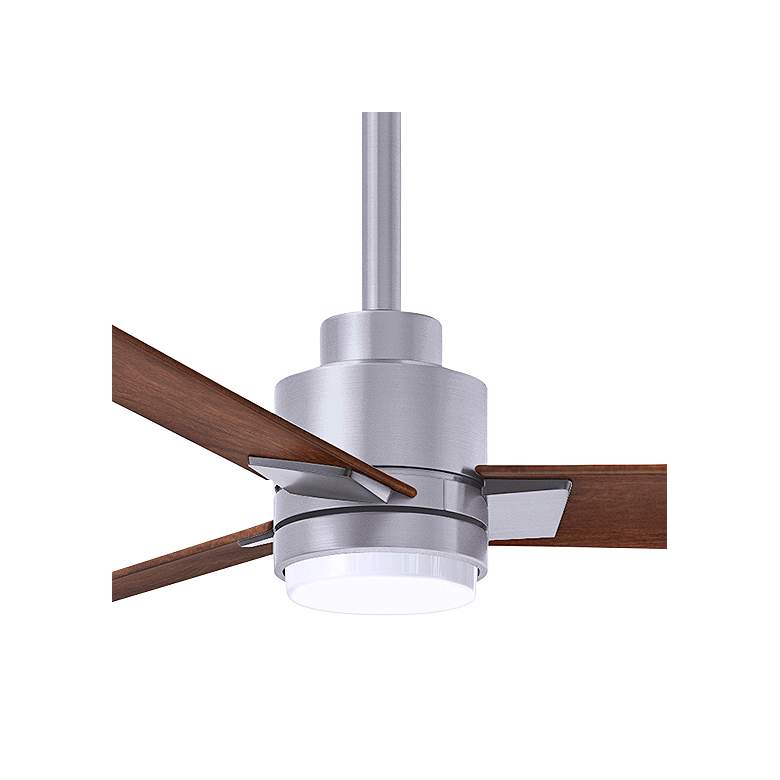 Image 2 72 inch Matthews Alessandra Nickel Walnut LED Ceiling Fan with Remote more views