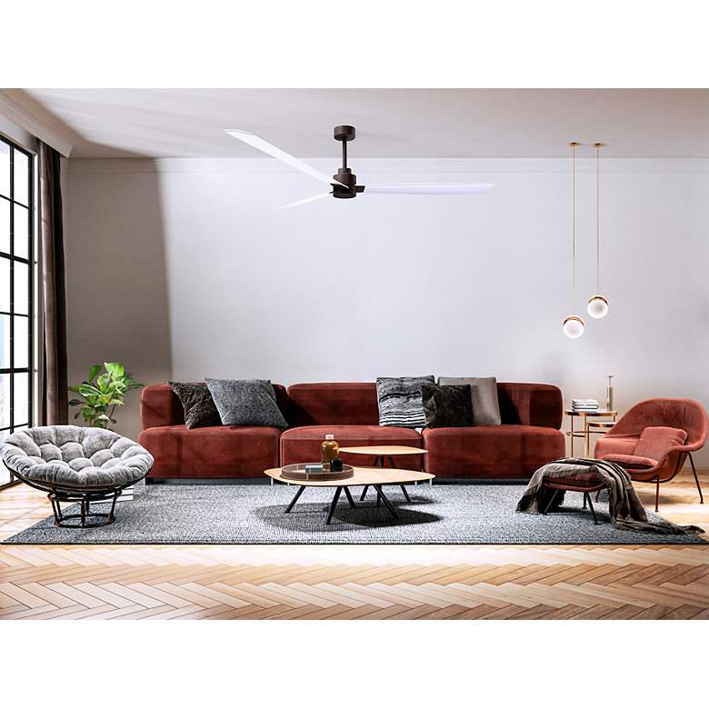 Image 5 72" Matthews Alessandra Wet Bronze White Large Ceiling Fan with Remote more views
