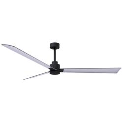 72&quot; Matthews Alessandra Wet Rated Black and Nickel Fan with Remote