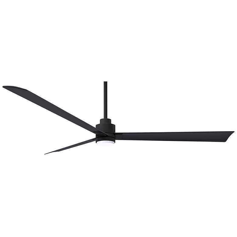 Image 1 72" Matthews Damp LED Matte Black Ceiling Fan with Remote