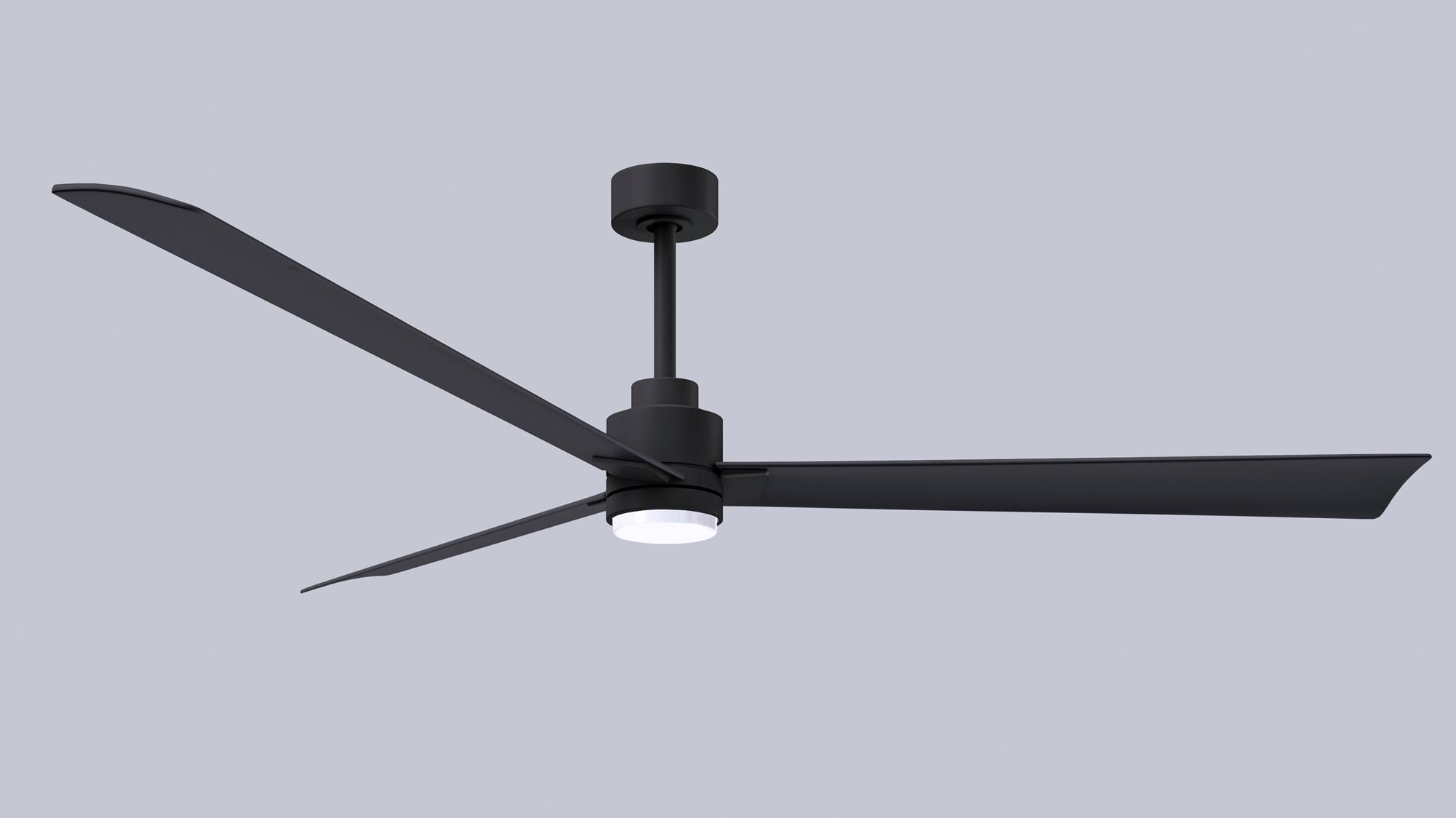 72" Matthews Damp LED Matte Black Ceiling Fan with Remote