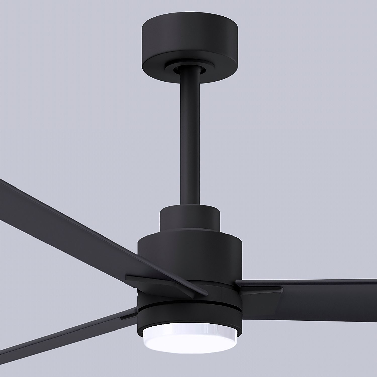 72" Matthews Damp LED Matte Black Ceiling Fan with Remote