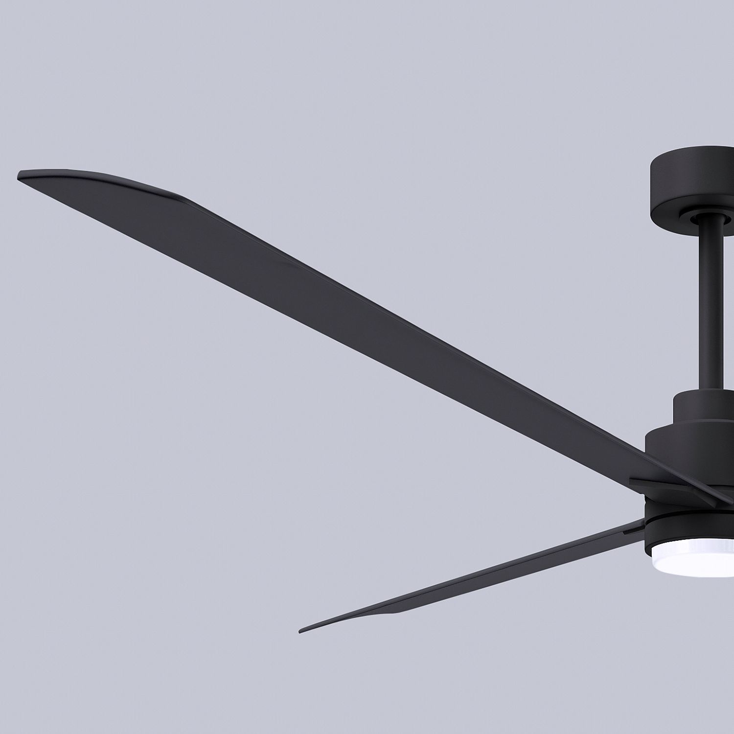 72" Matthews Damp LED Matte Black Ceiling Fan with Remote