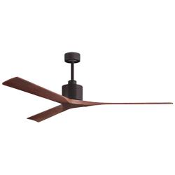 72" Matthews Nan Bronze Walnut Outdoor Large Ceiling Fan with Remote