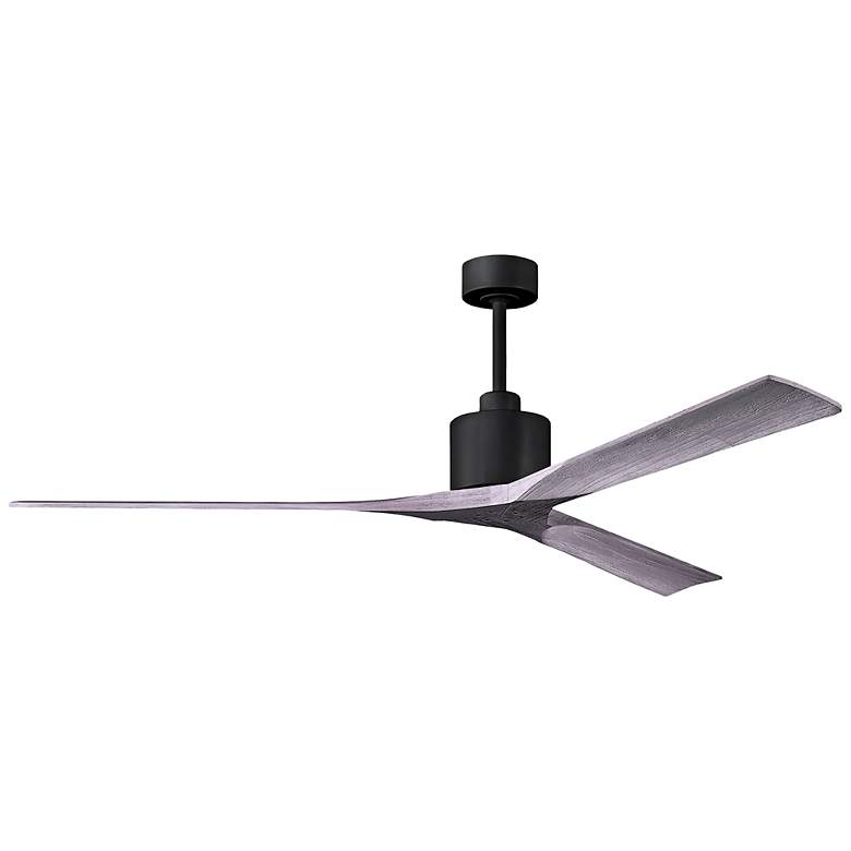 Image 1 72" Matthews Nan XL Black Barnwood Large Outdoor Fan with Remote