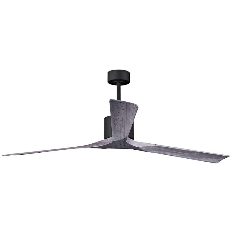 Image 3 72" Matthews Nan XL Black Barnwood Large Outdoor Fan with Remote more views