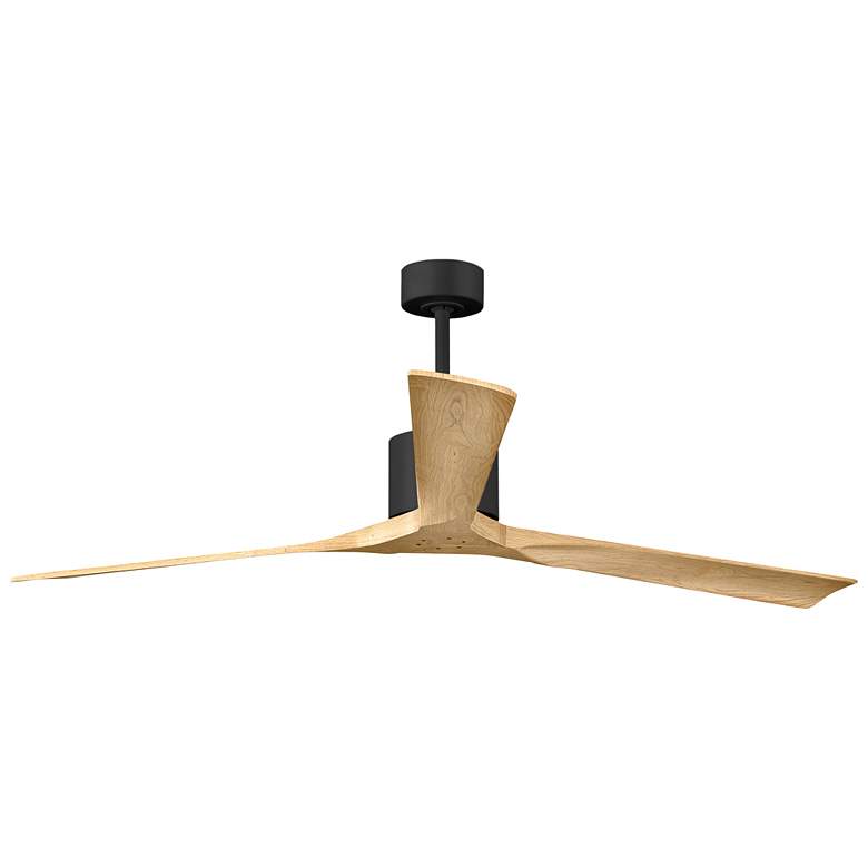 Image 1 72 inch Matthews Nan XL Black Maple Large Outdoor Ceiling Fan with Remote