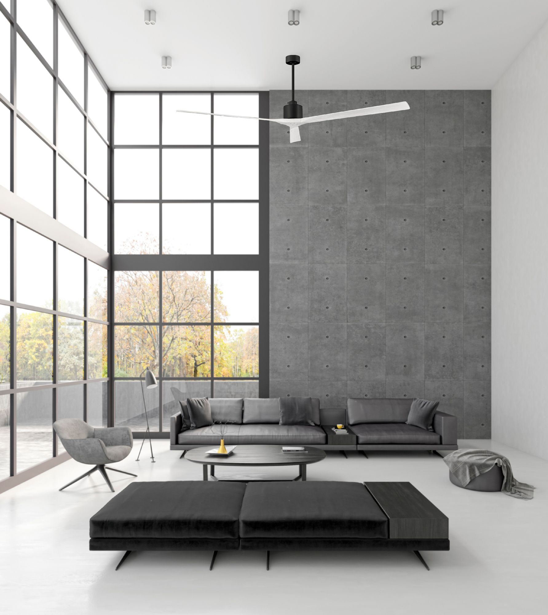 72" Matthews Nan XL Black White Large Outdoor Ceiling Fan with Remote