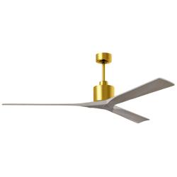 72" Matthews Nan XL Brass and Gray Ash Outdoor Large Ceiling Fan