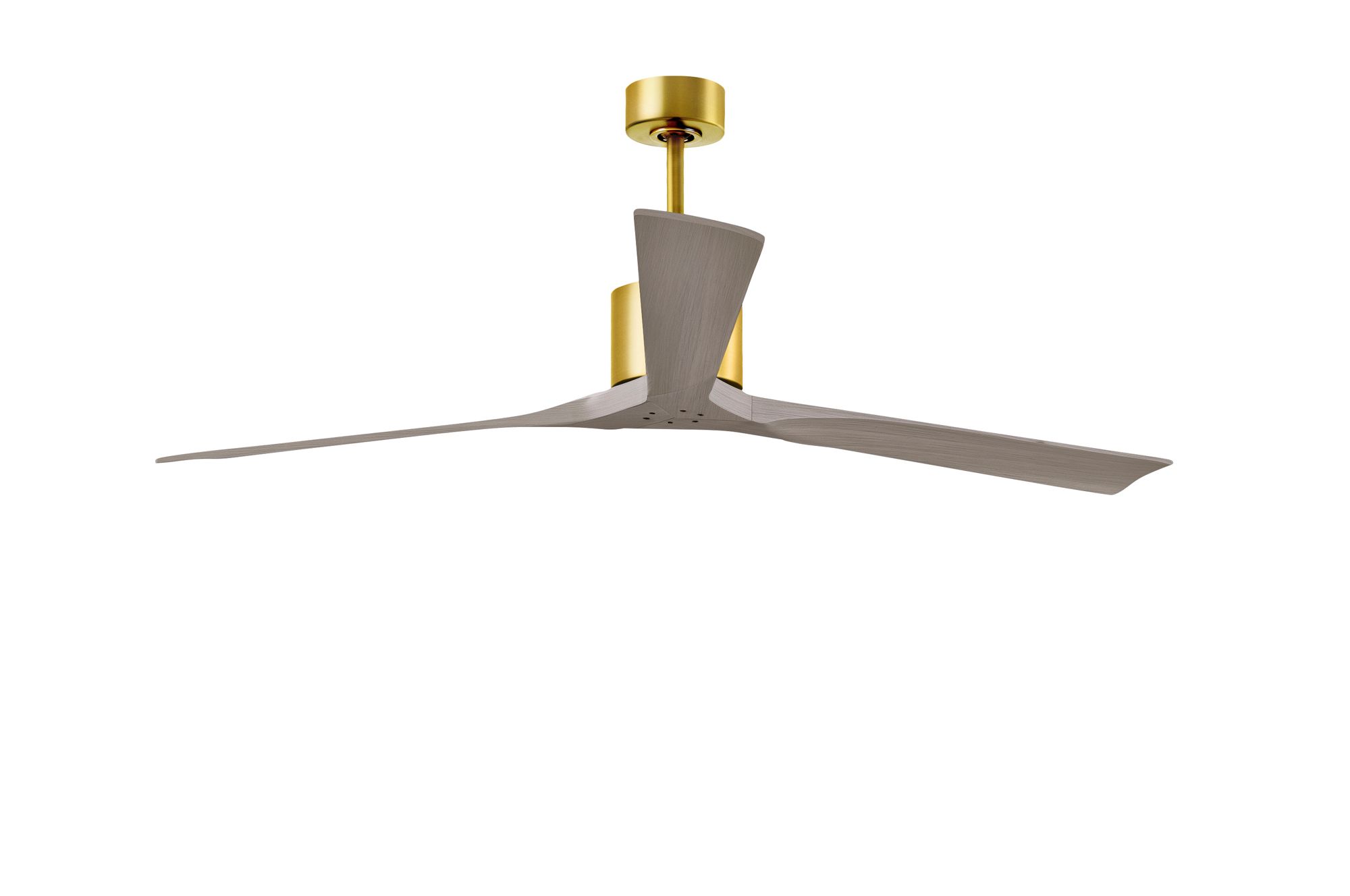 Image 2 72" Matthews Nan XL Brass and Gray Ash Outdoor Large Ceiling Fan more views