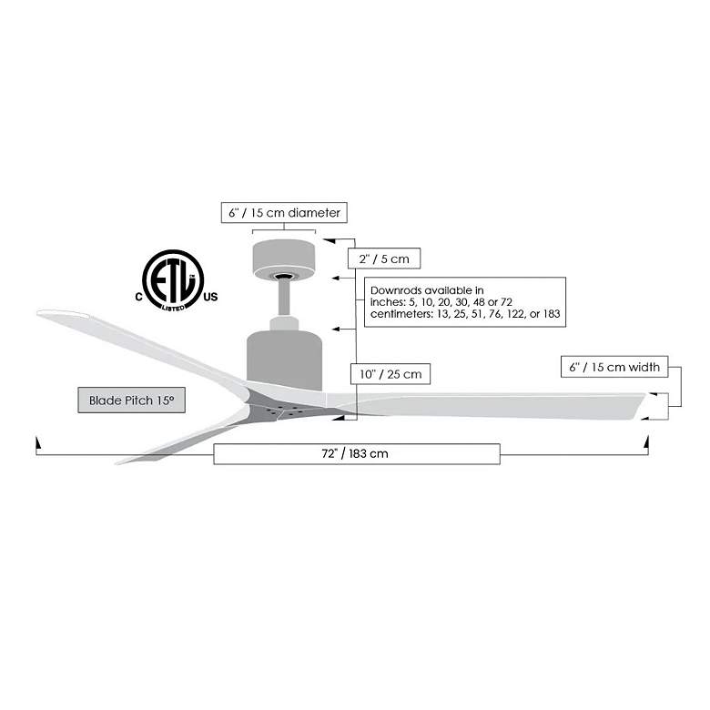 Image 7 72" Matthews Nan XL Brass and Gray Ash Outdoor Large Ceiling Fan more views