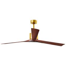 72" Matthews Nan XL Brass and Walnut Outdoor Large Ceiling Fan