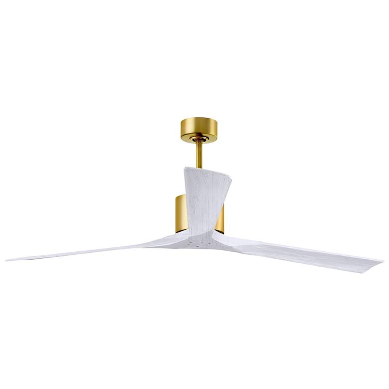 Image 1 72" Matthews Nan XL Brass and White Outdoor Large Ceiling Fan