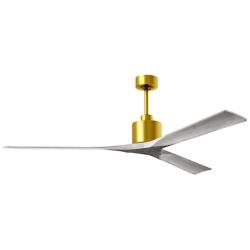 72" Matthews Nan XL Brass Barnwood Outdoor Large Fan with Remote