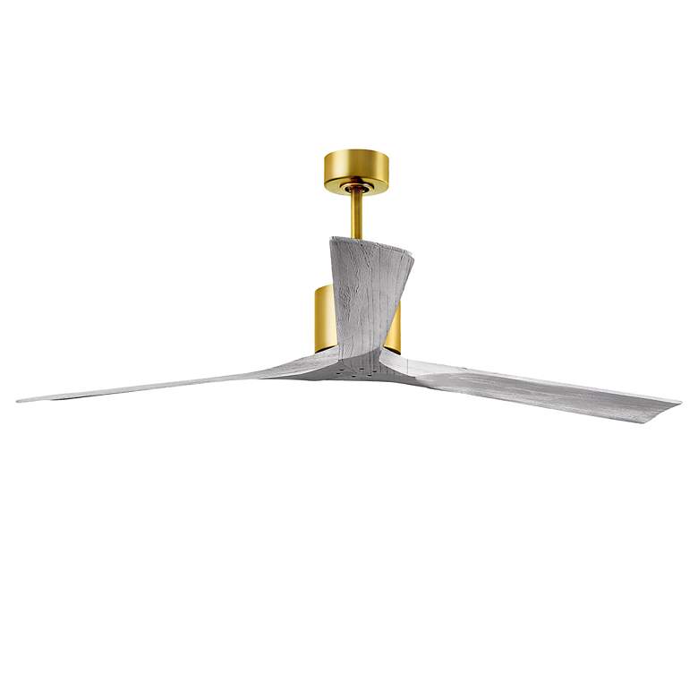 Image 2 72" Matthews Nan XL Brass Barnwood Outdoor Large Fan with Remote more views