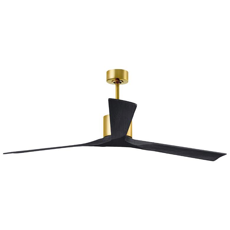 Image 1 72" Matthews Nan XL Brass Black Outdoor Large Ceiling Fan with Remote