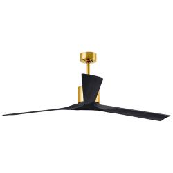 72" Matthews Nan XL Brass Black Outdoor Large Ceiling Fan with Remote