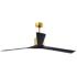 72" Matthews Nan XL Brass Black Outdoor Large Ceiling Fan with Remote