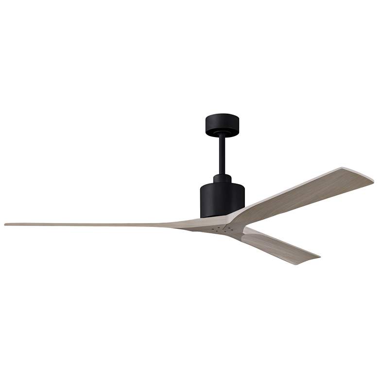 Image 1 72" Matthews Nan XL Gray Ash and Black Large Outdoor Fan with Remote