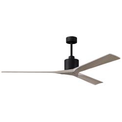 72" Matthews Nan XL Gray Ash and Black Large Outdoor Fan with Remote