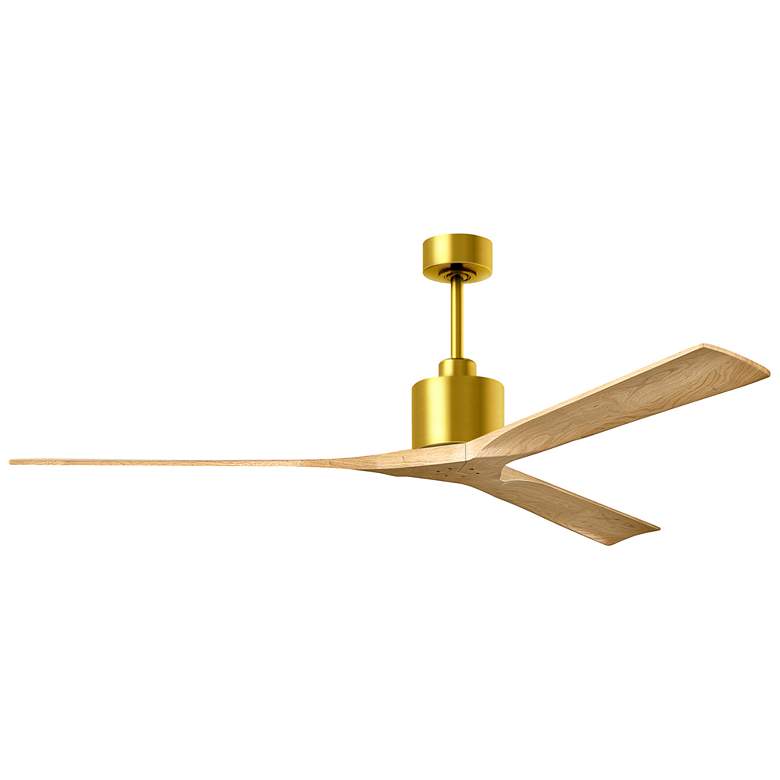 Image 1 72" Matthews Nan XL Maple Brass Outdoor Large Ceiling Fan with Remote