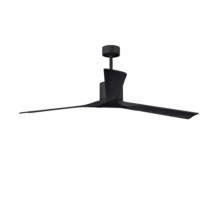Image 2 72" Matthews Nan XL Matte Black Outdoor Large Ceiling Fan with Remote more views